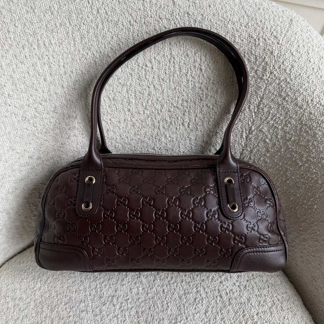 Gucci Guccissima Princy Brown Leather Shoulder Bag