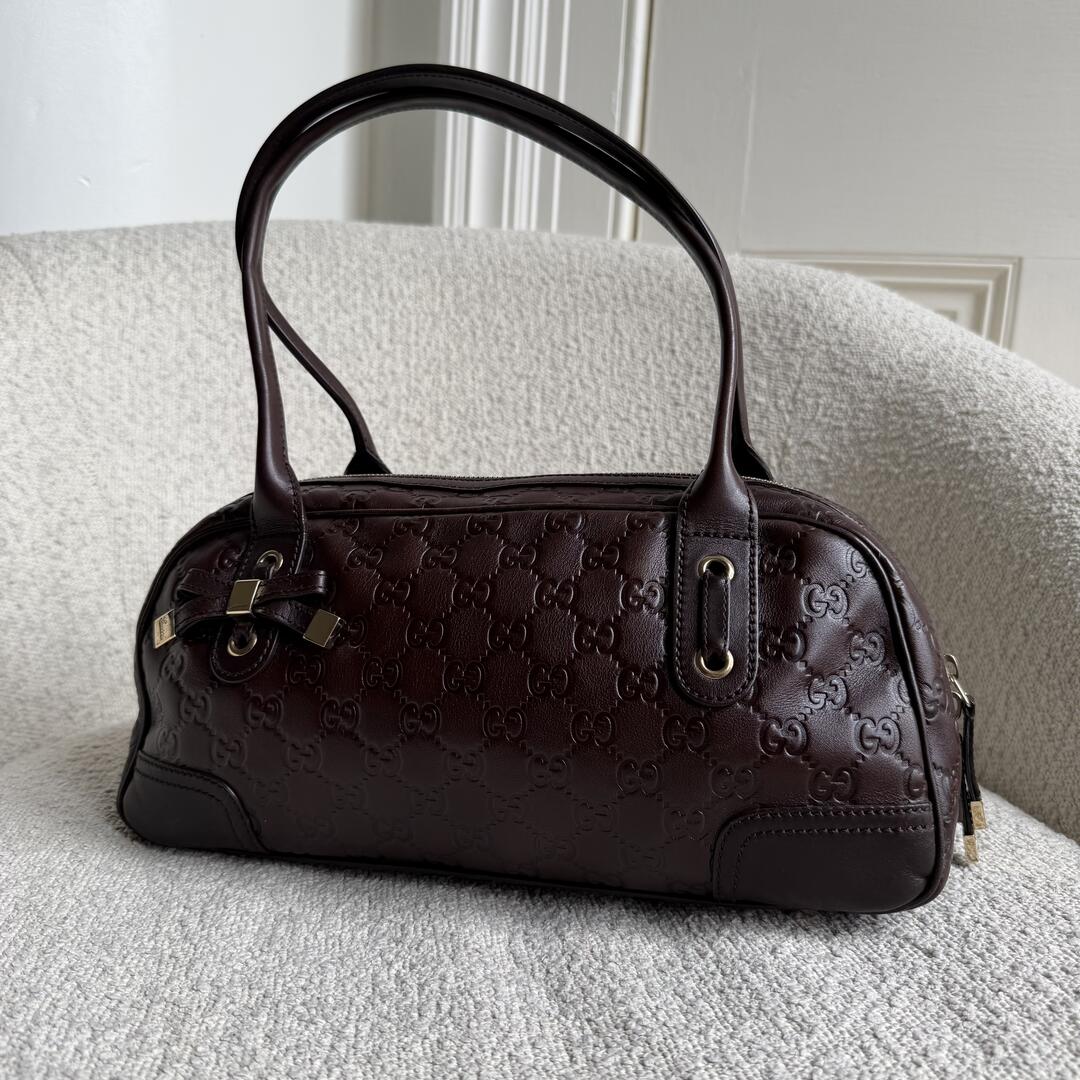 Gucci Guccissima Princy Brown Leather Shoulder Bag