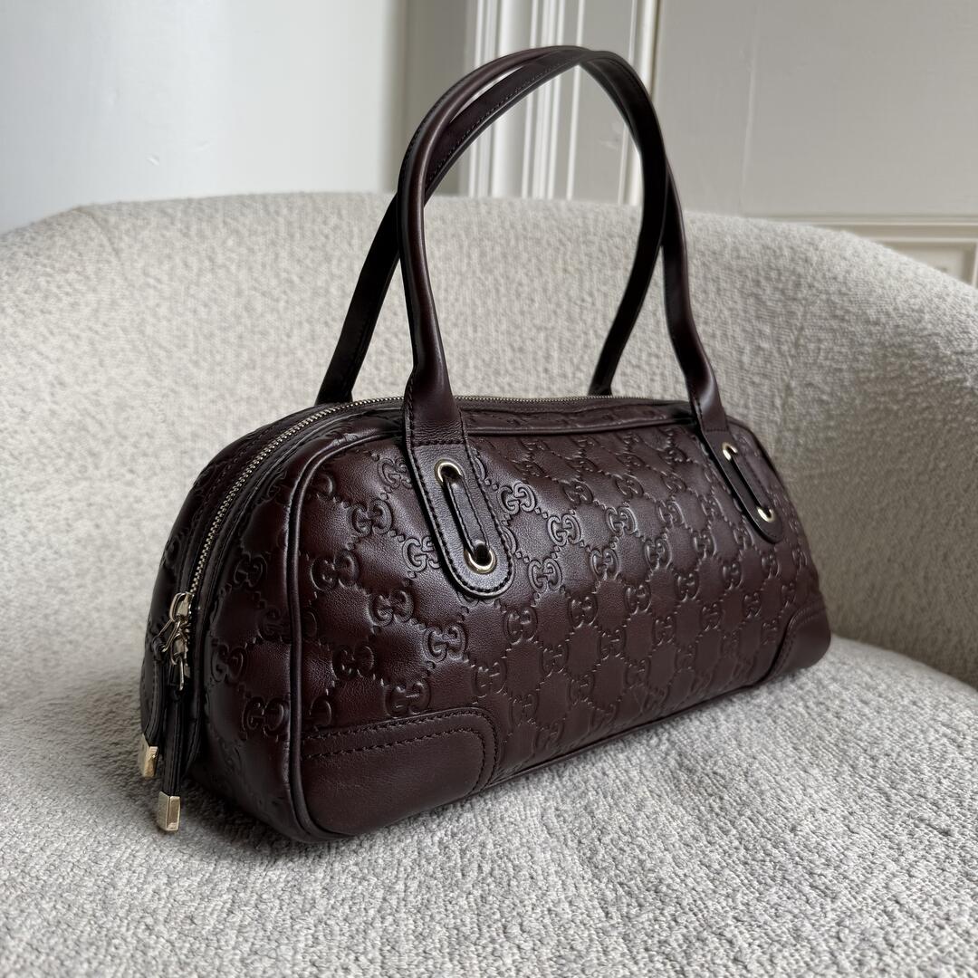 Gucci Guccissima Princy Brown Leather Shoulder Bag