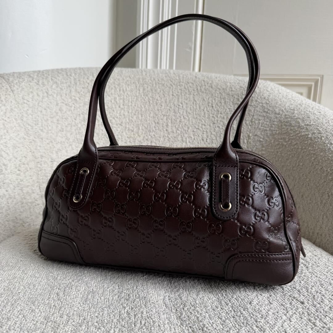Gucci Guccissima Princy Brown Leather Shoulder Bag