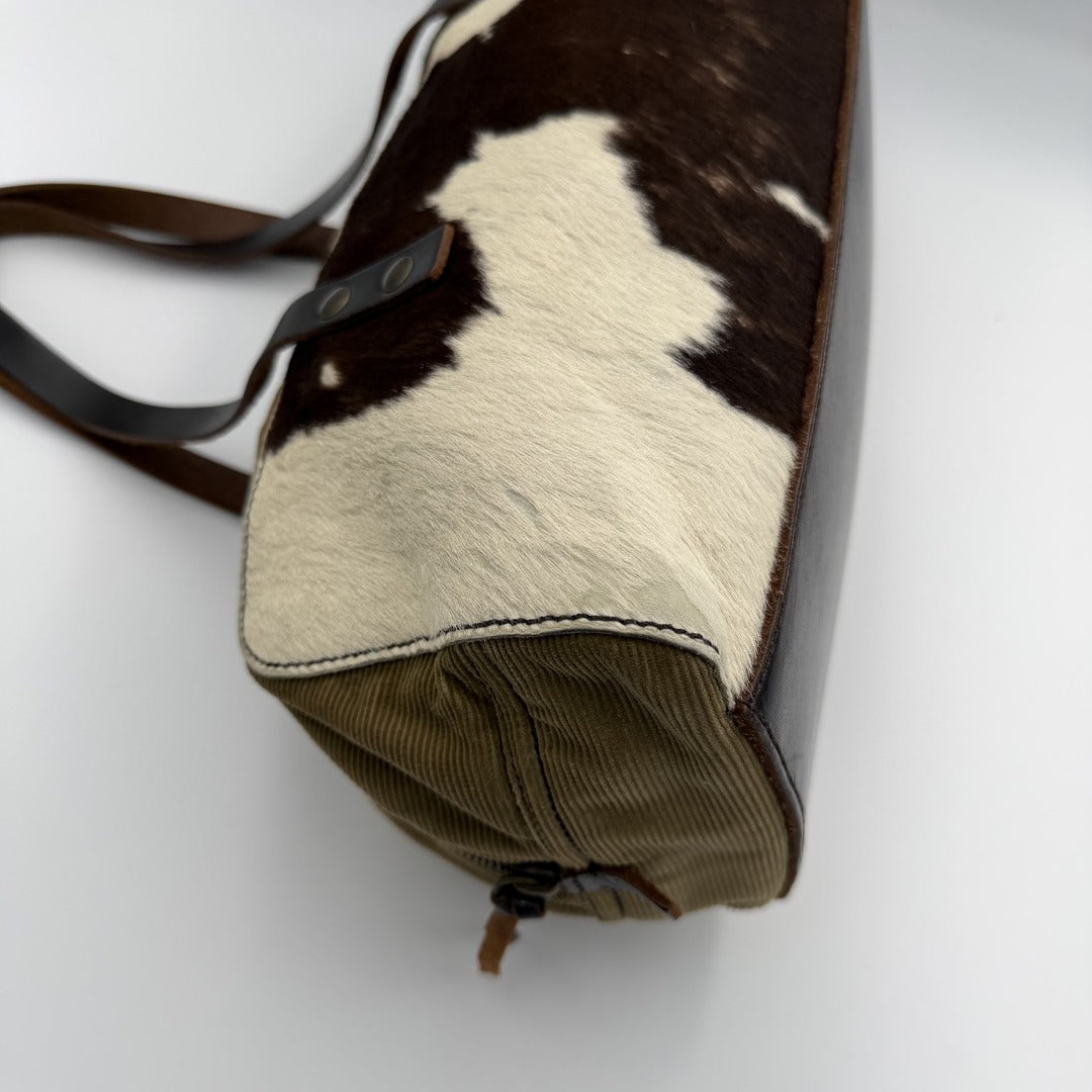 Archive Miu Miu Cow Print Corduroy Shoulder Bag