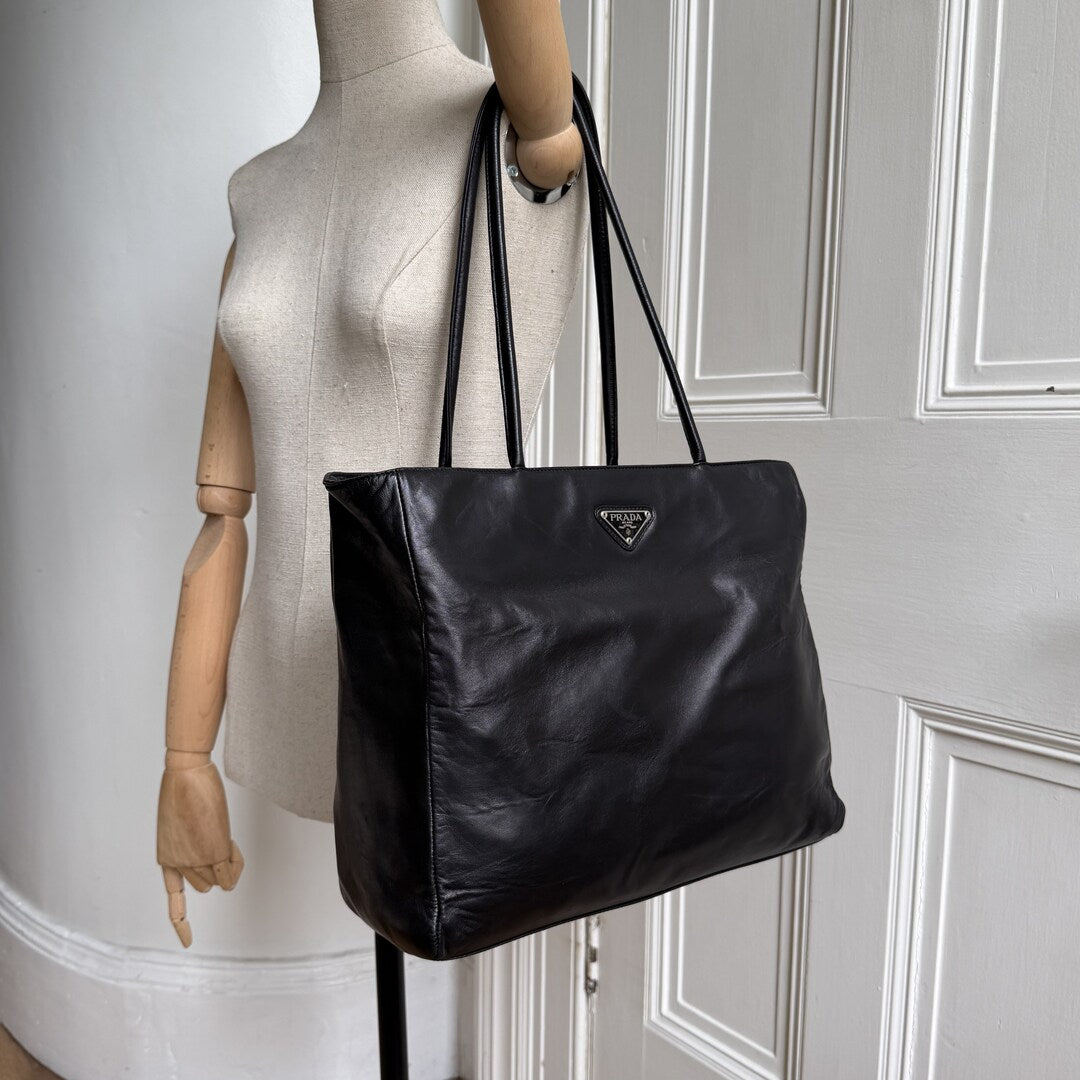 Prada Nappa Leather Black Tote Bag