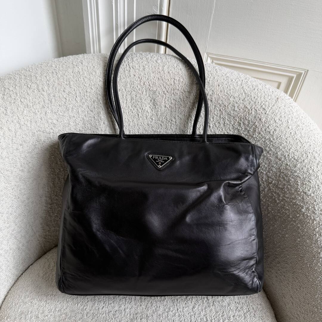 Prada Nappa Leather Black Tote Bag