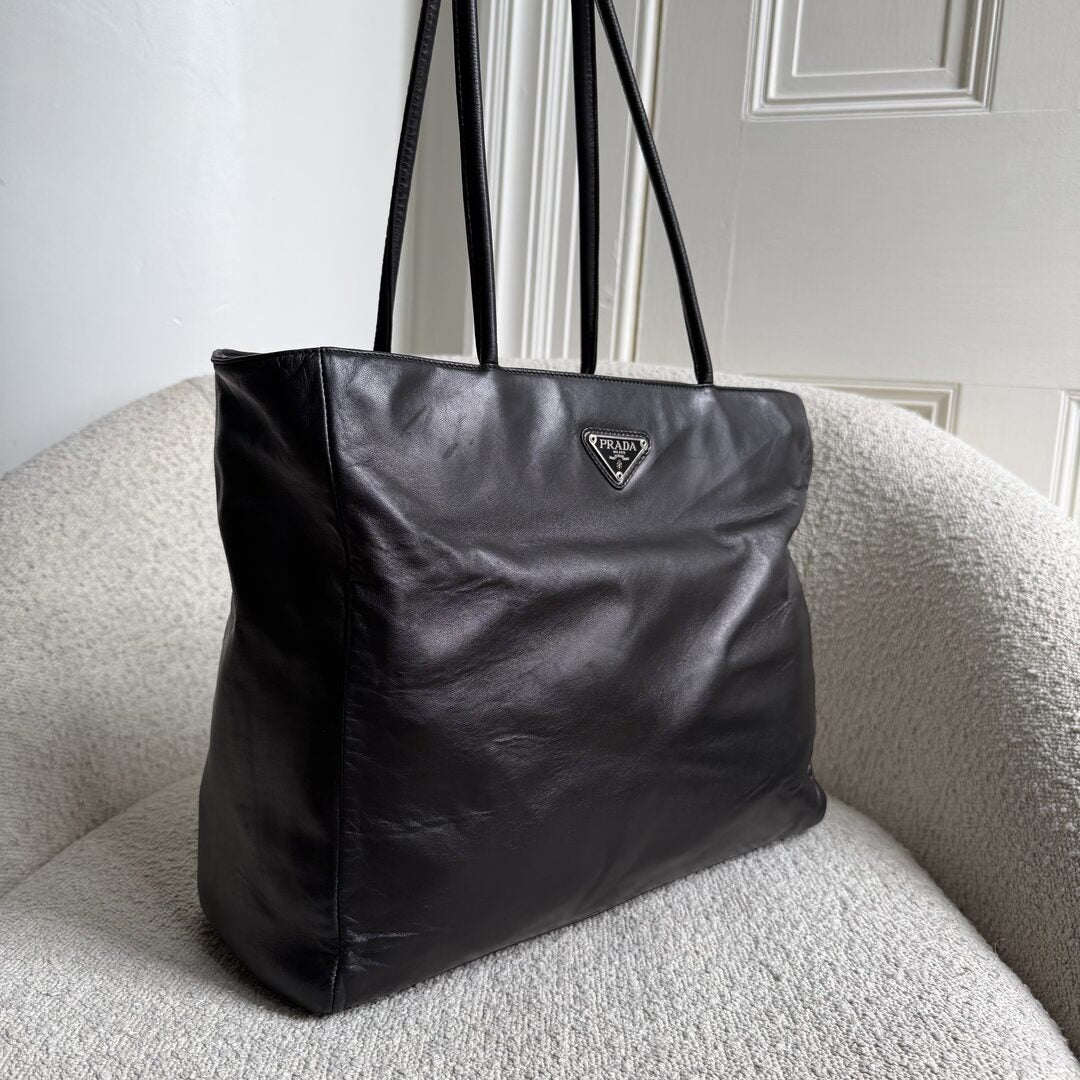 Prada Nappa Leather Black Tote Bag