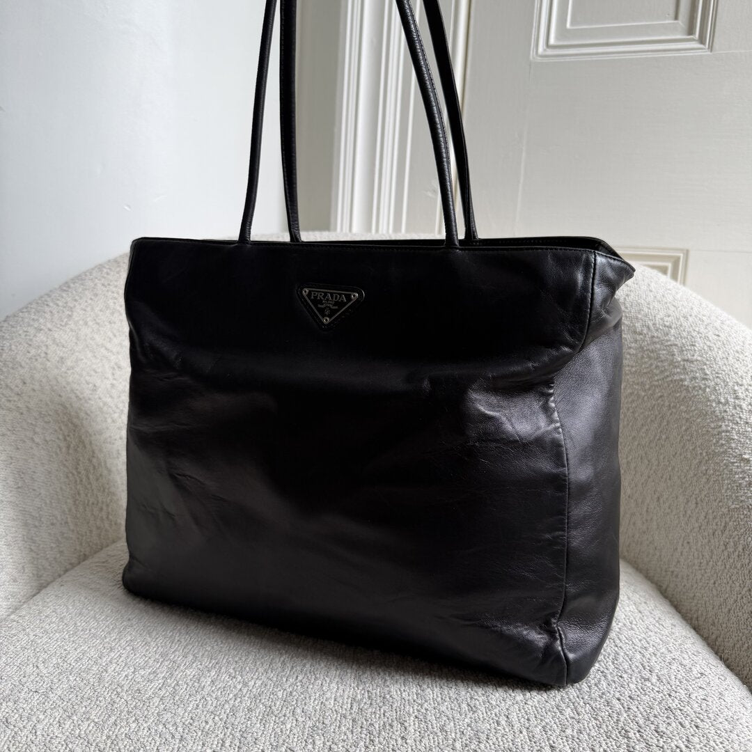 Prada Nappa Leather Black Tote Bag