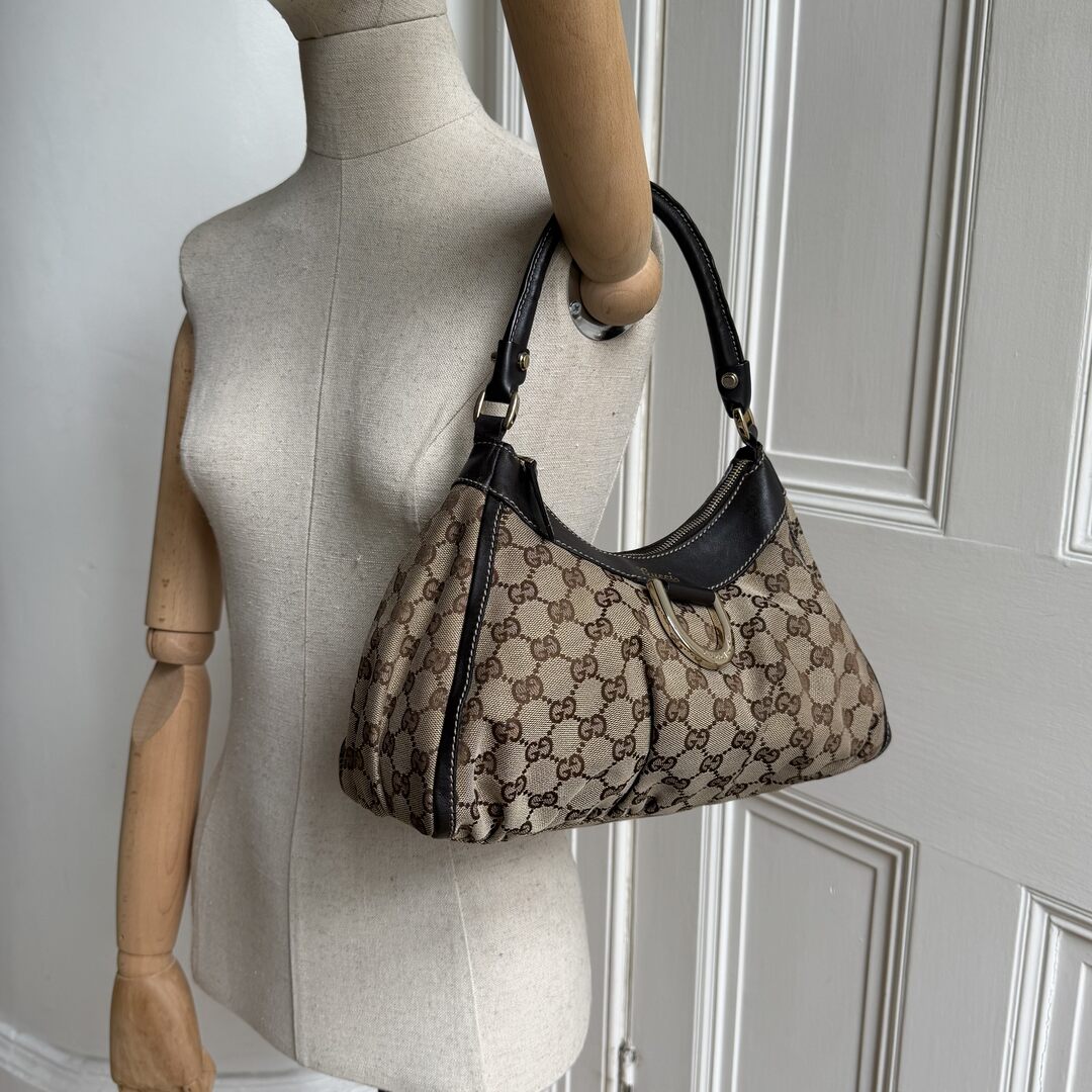 Gucci GG Canvas Abbey Brown Shoulder Bag