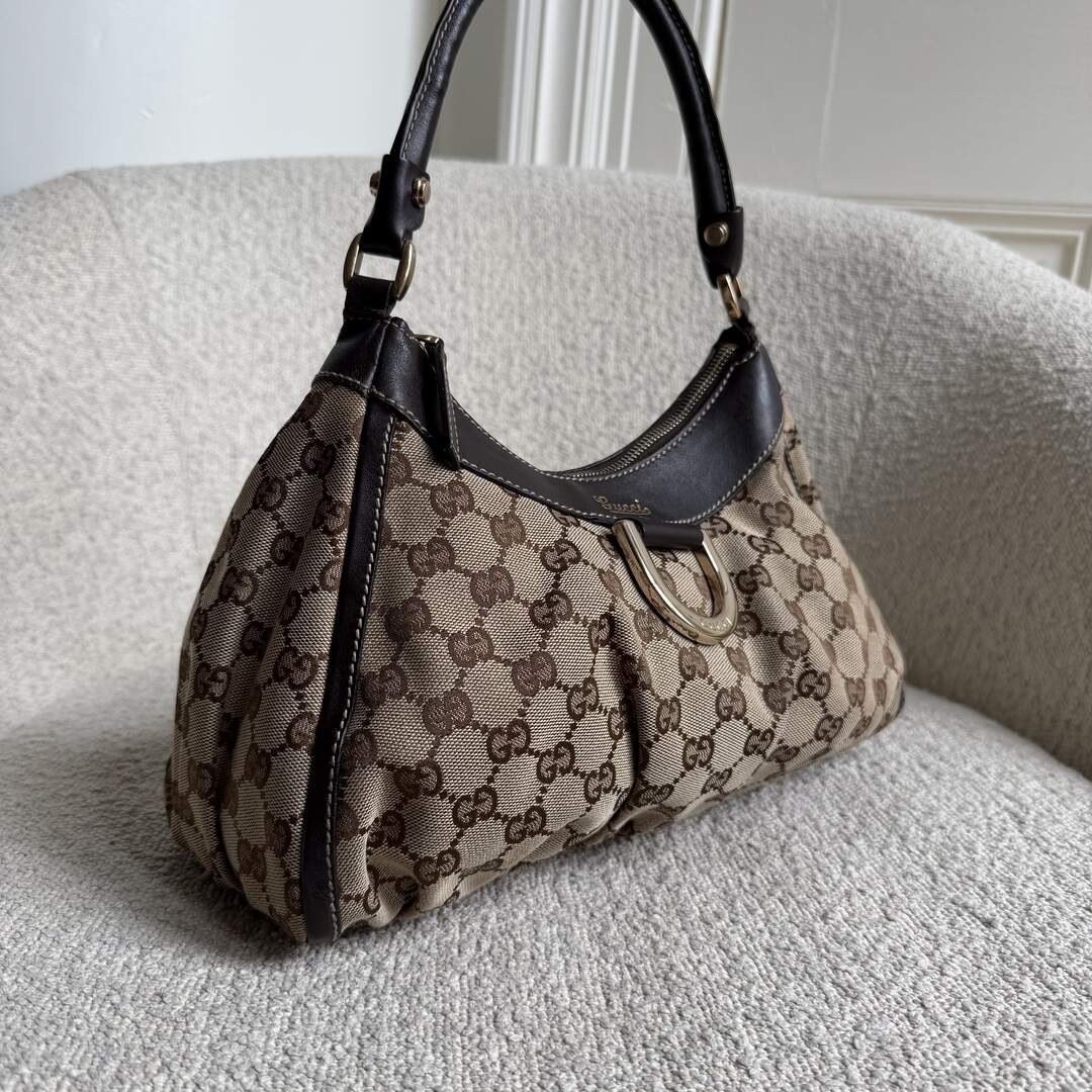 Gucci GG Canvas Abbey Brown Shoulder Bag