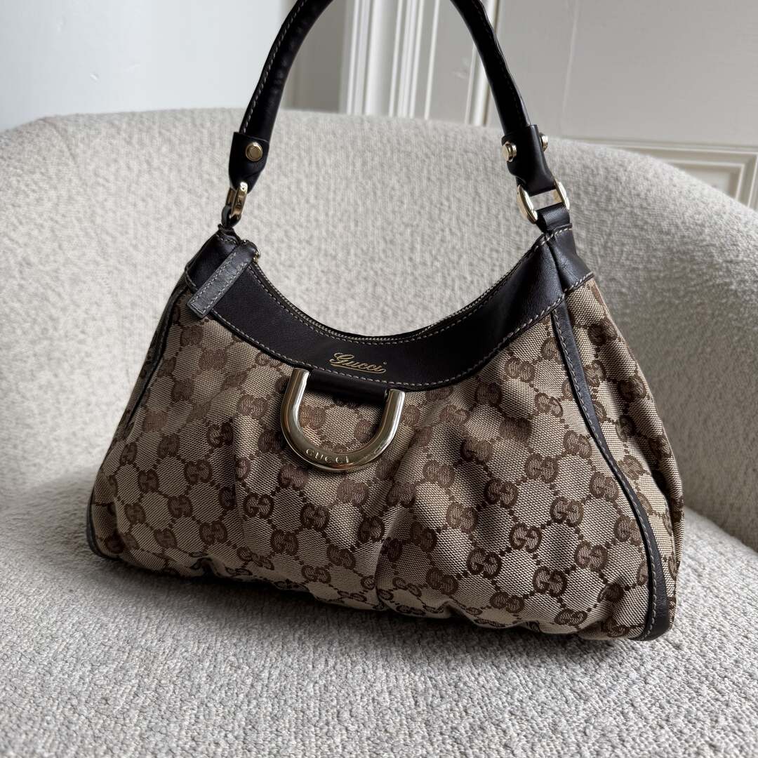 Gucci GG Canvas Abbey Brown Shoulder Bag