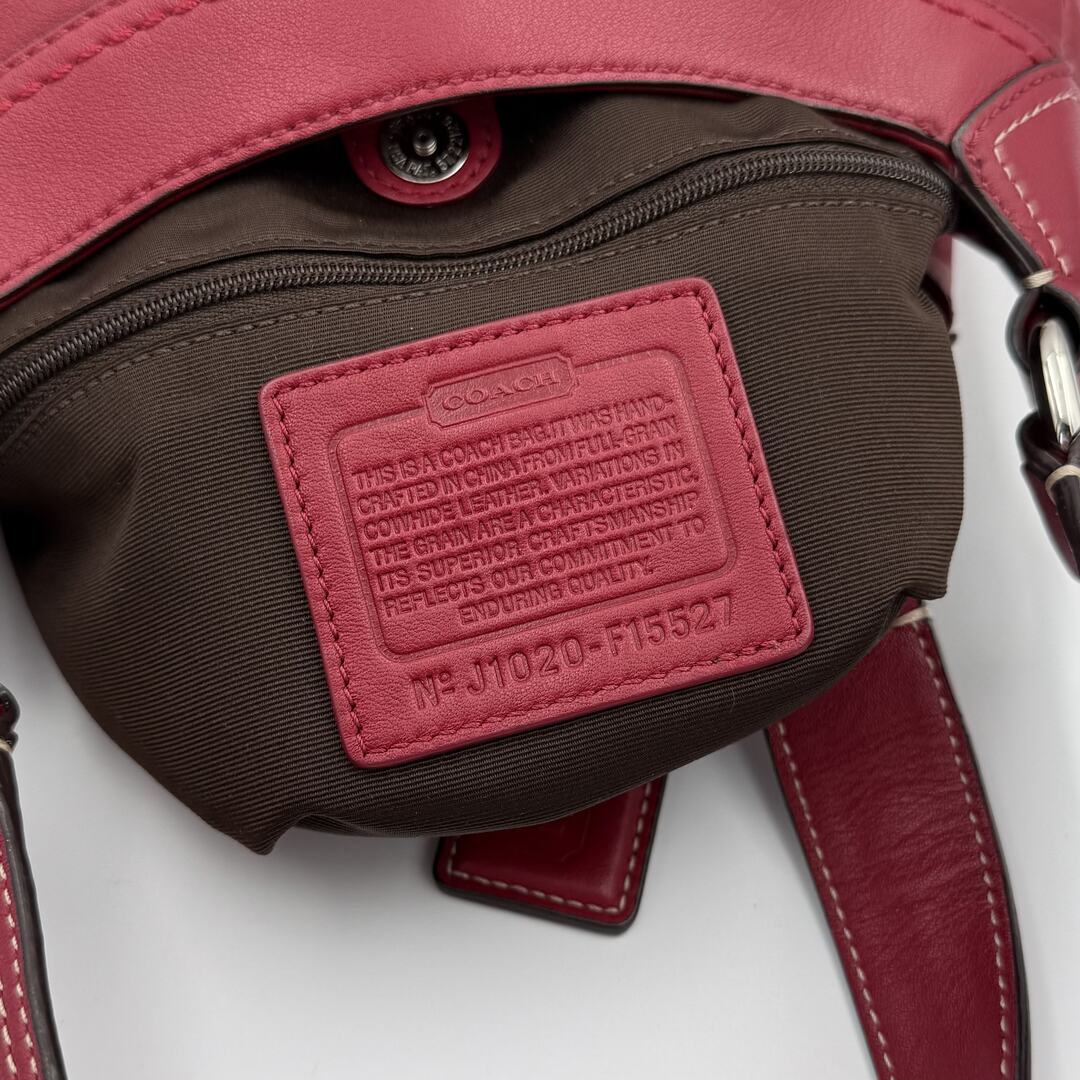 Coach Soho Hobo Leather Red Buckle Shoulder Bag