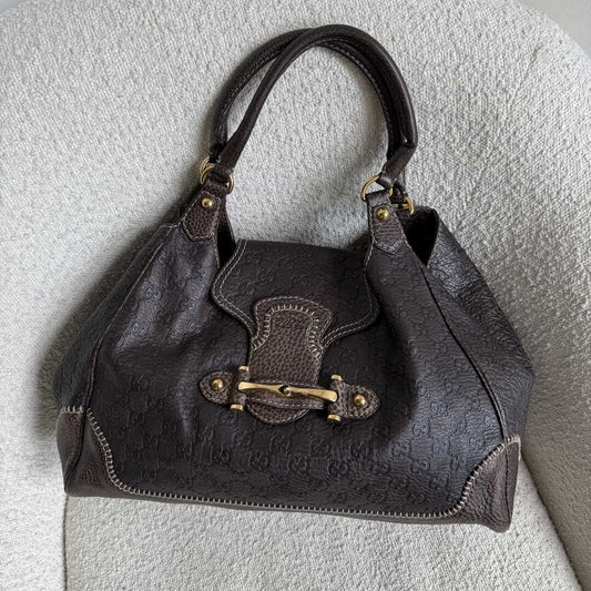 Gucci Guccissima New Pelham Brown Shoulder Bag