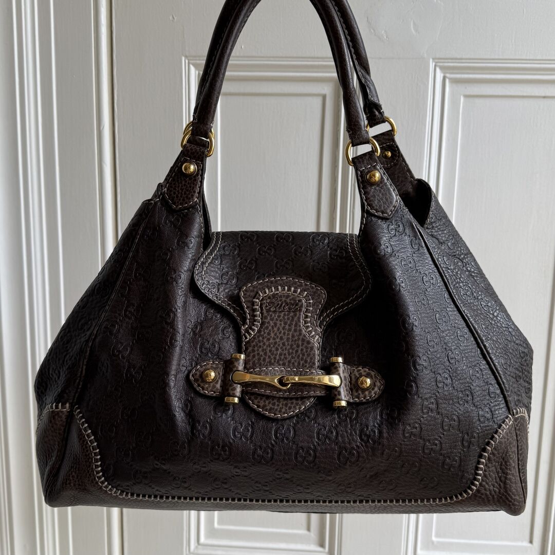 Gucci Guccissima New Pelham Brown Shoulder Bag
