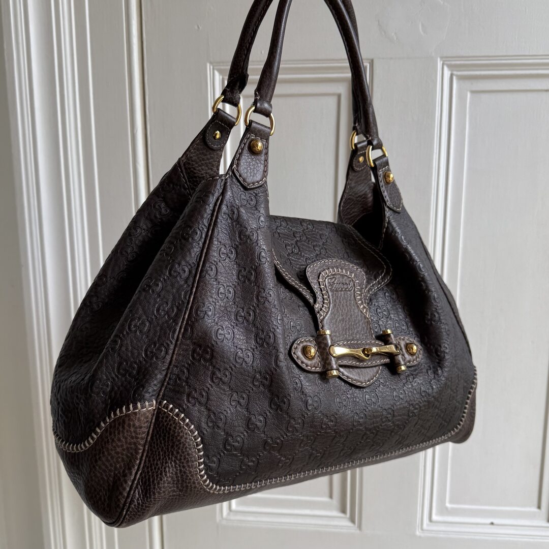 Gucci Guccissima New Pelham Brown Shoulder Bag