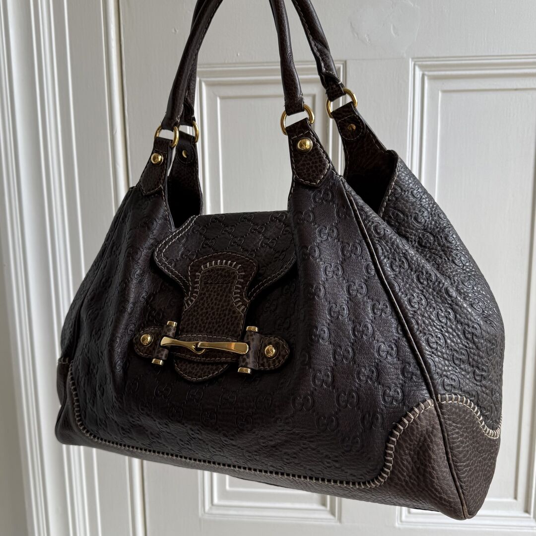 Gucci Guccissima New Pelham Brown Shoulder Bag