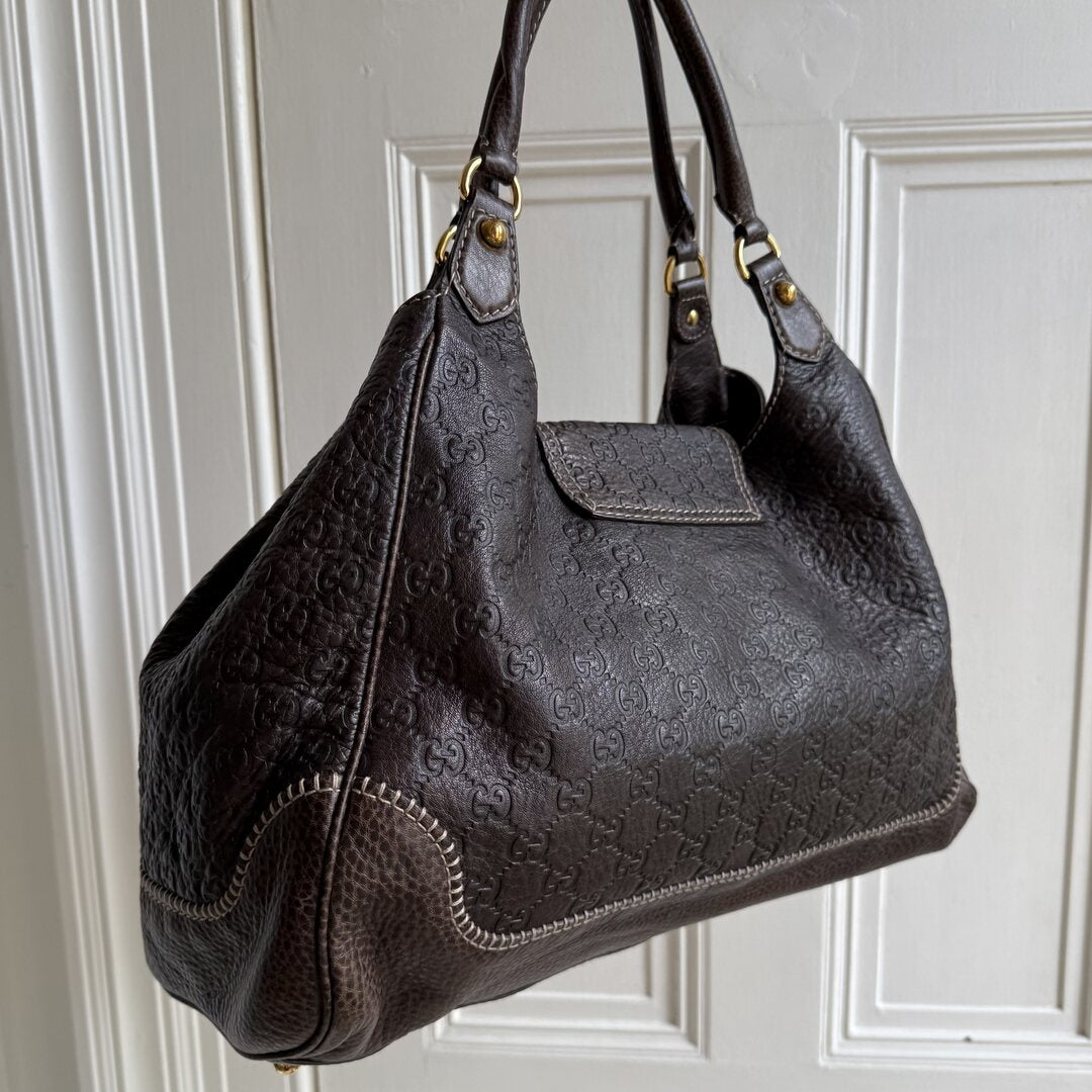 Gucci Guccissima New Pelham Brown Shoulder Bag