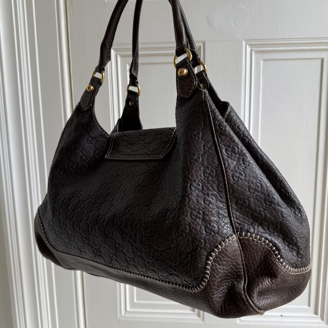 Gucci Guccissima New Pelham Brown Shoulder Bag
