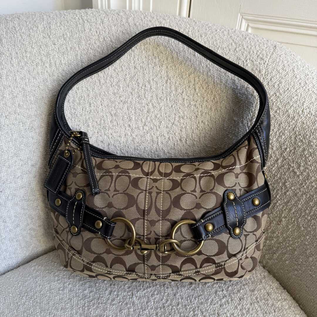 Coach Signature Buckle Hobo Shoulder Bag