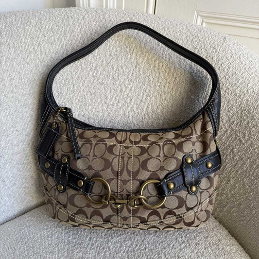 Coach Signature Buckle Hobo Shoulder Bag