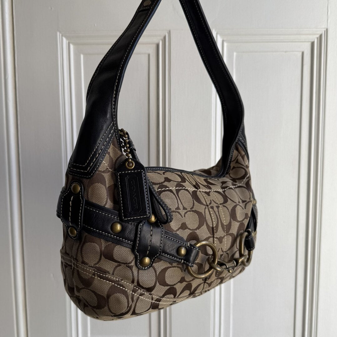Coach Signature Buckle Hobo Shoulder Bag