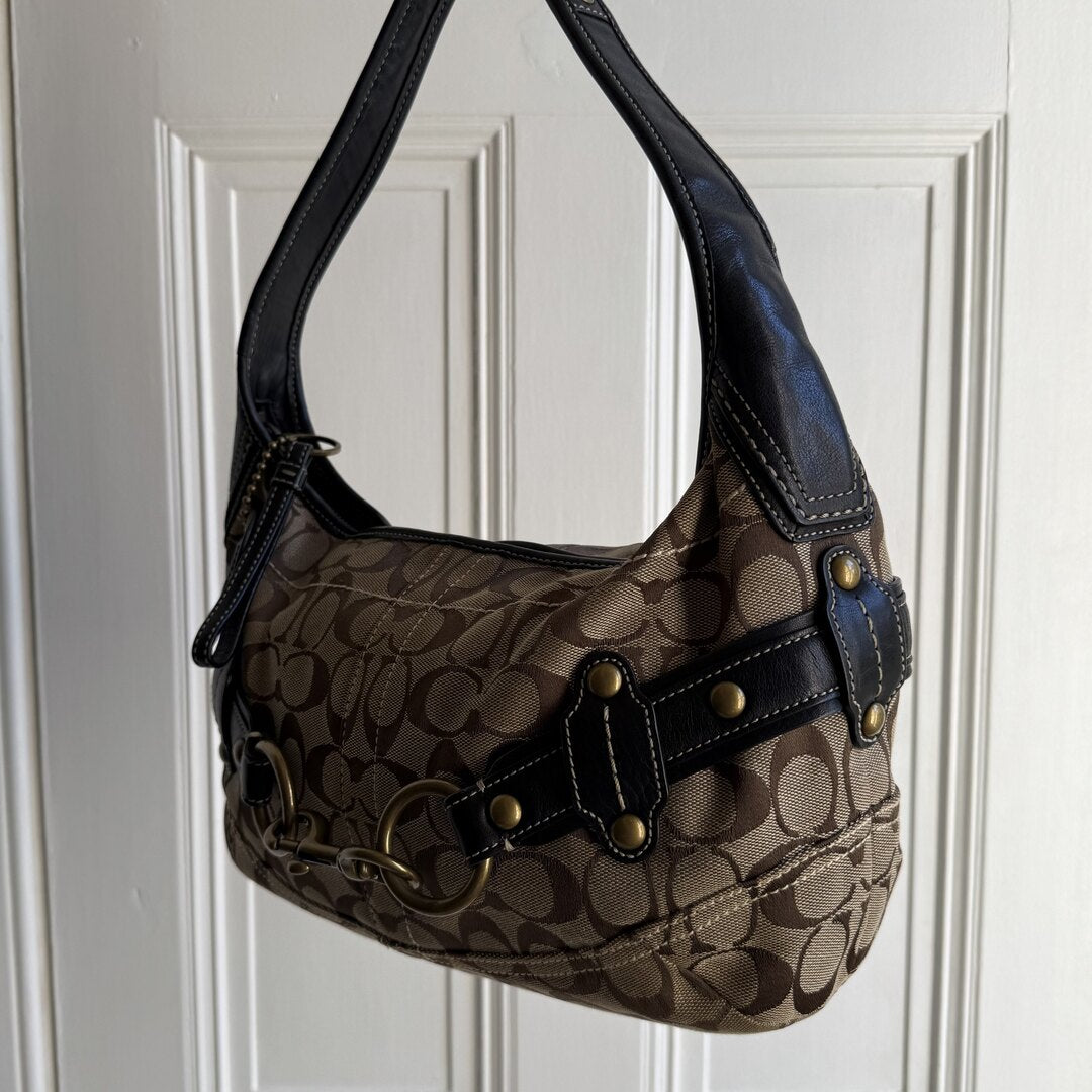Coach Signature Buckle Hobo Shoulder Bag