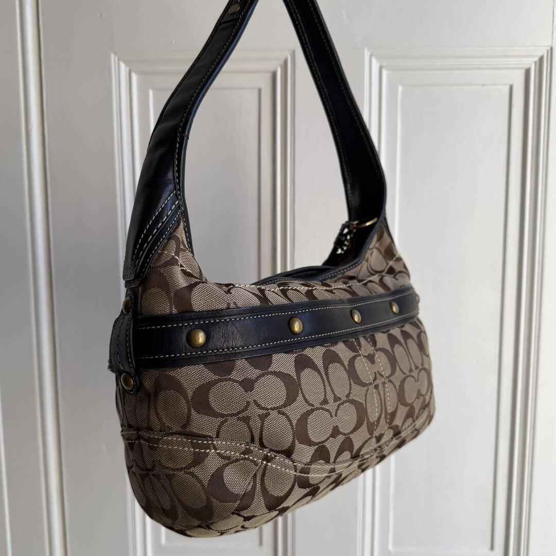 Coach Signature Buckle Hobo Shoulder Bag