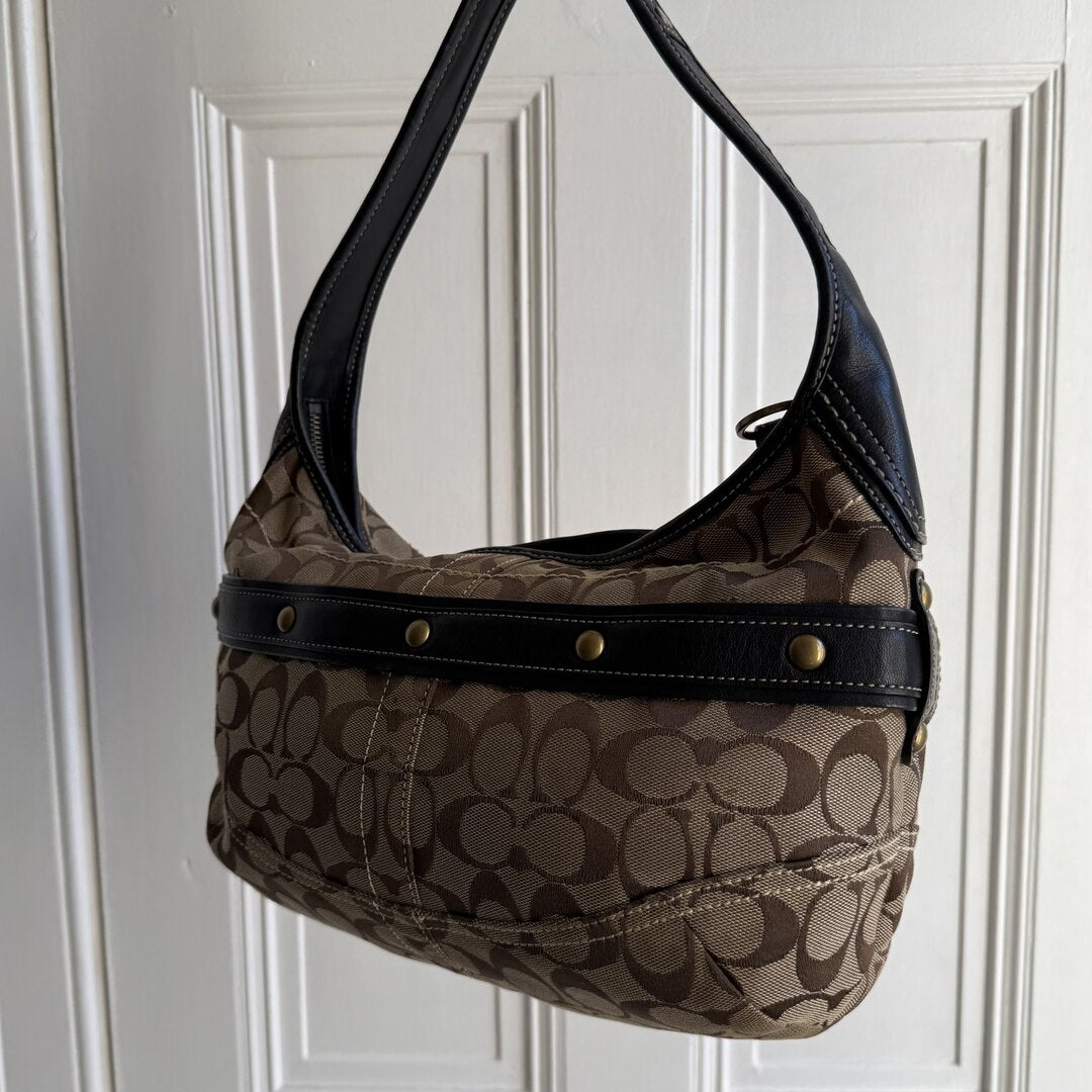 Coach Signature Buckle Hobo Shoulder Bag