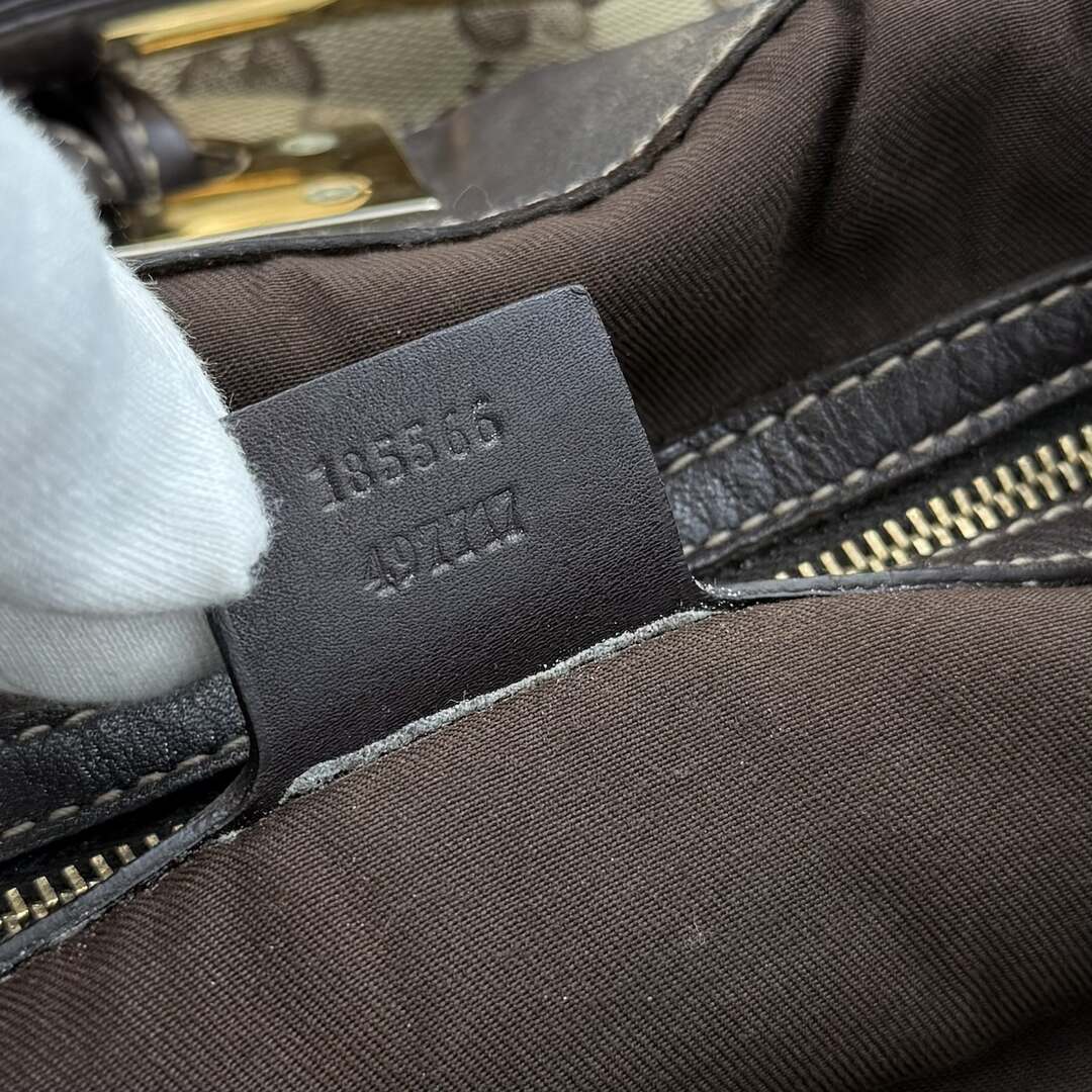 Gucci GG Canvas Indy Bamboo Brown Handbag