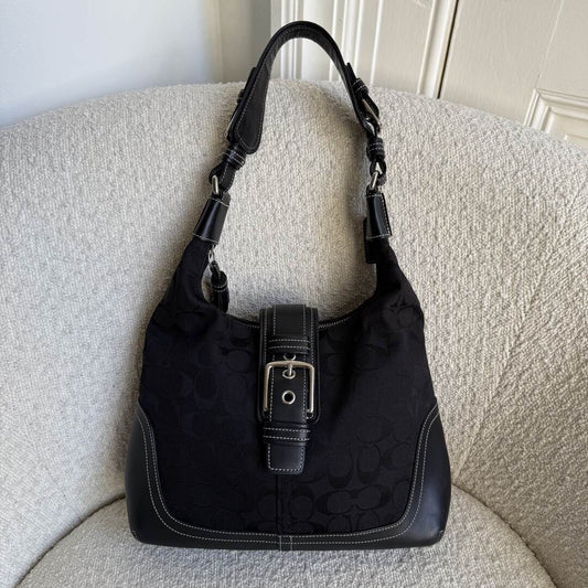 Coach Signature Hamilton Hobo Black Shoulder Bag