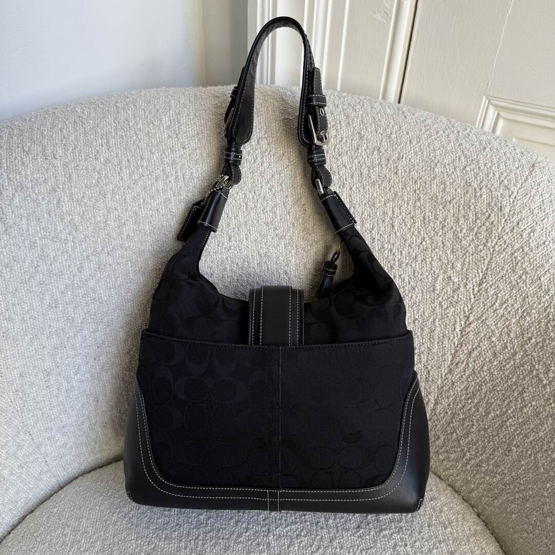 Coach Signature Hamilton Hobo Black Shoulder Bag