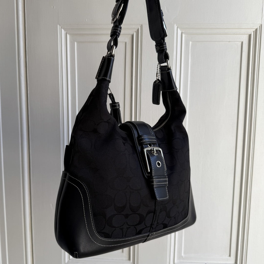 Coach Signature Hamilton Hobo Black Shoulder Bag