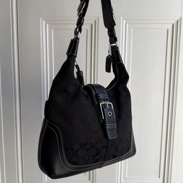 Coach Signature Hamilton Hobo Black Shoulder Bag