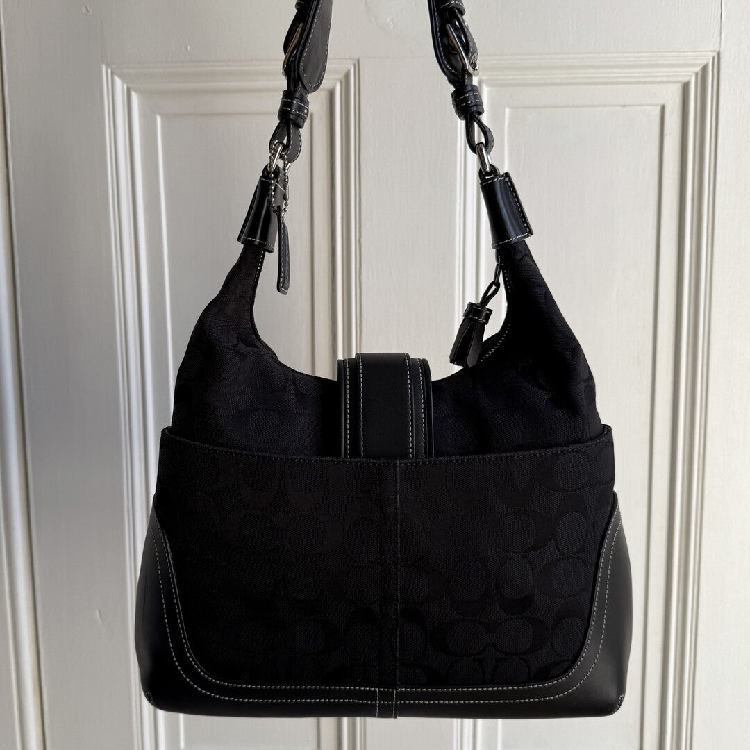 Coach Signature Hamilton Hobo Black Shoulder Bag