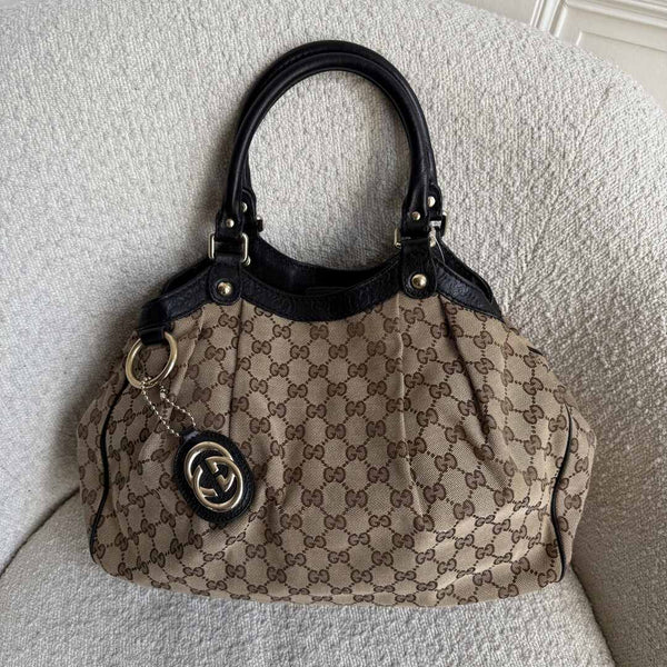 Gucci Monogram Sukey Black Tote Bag