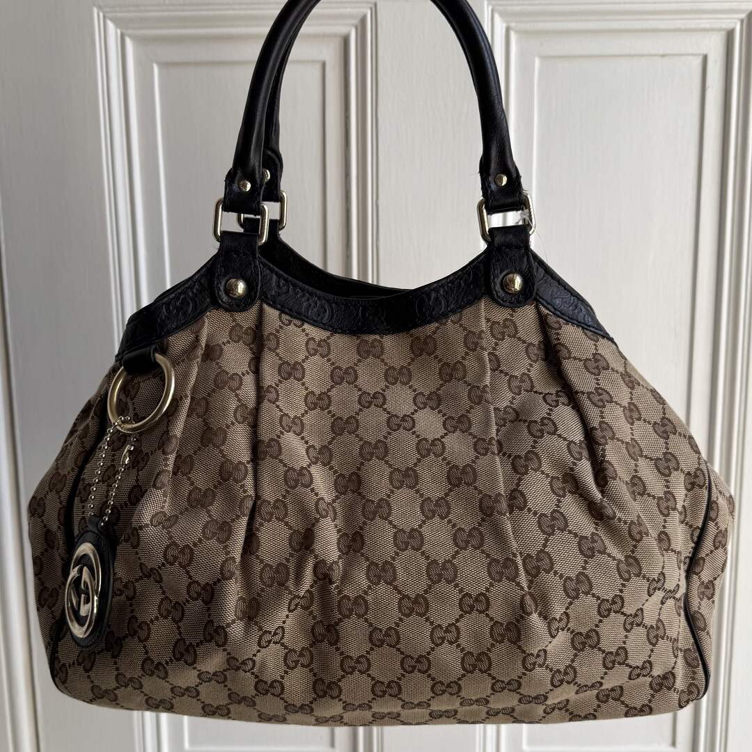 Gucci Monogram Sukey Black Tote Bag