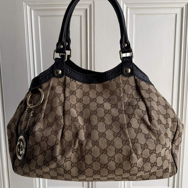 Gucci Monogram Sukey Black Tote Bag