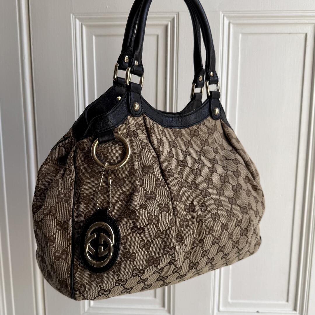Gucci Monogram Sukey Black Tote Bag