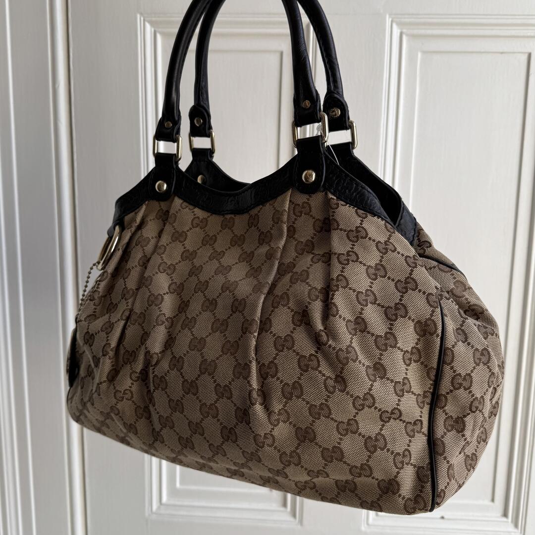 Gucci Monogram Sukey Black Tote Bag