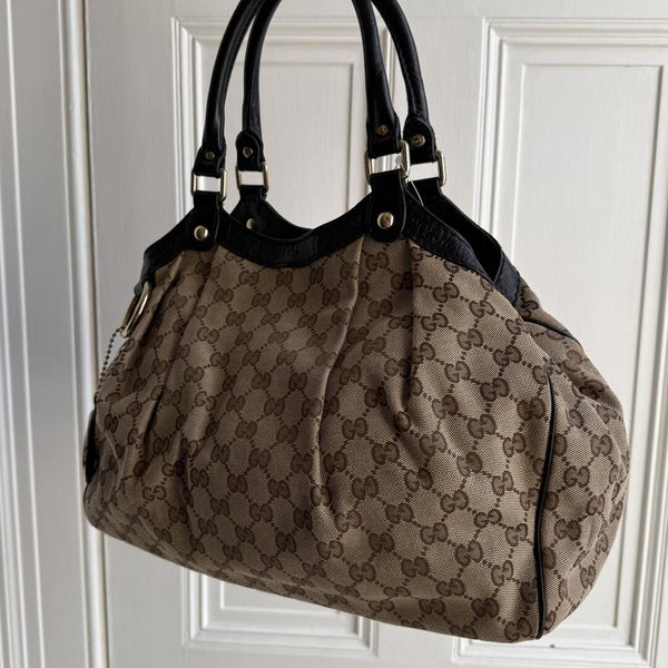 Gucci Monogram Sukey Black Tote Bag