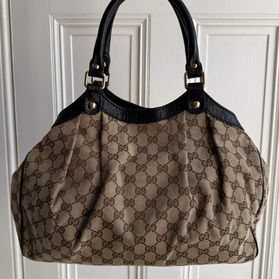 Gucci Monogram Sukey Black Tote Bag