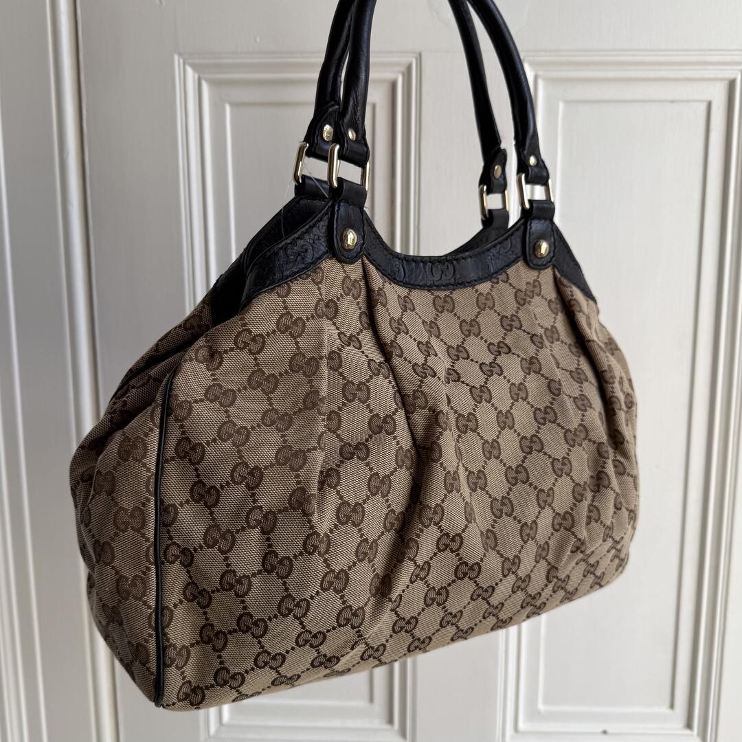 Gucci Monogram Sukey Black Tote Bag