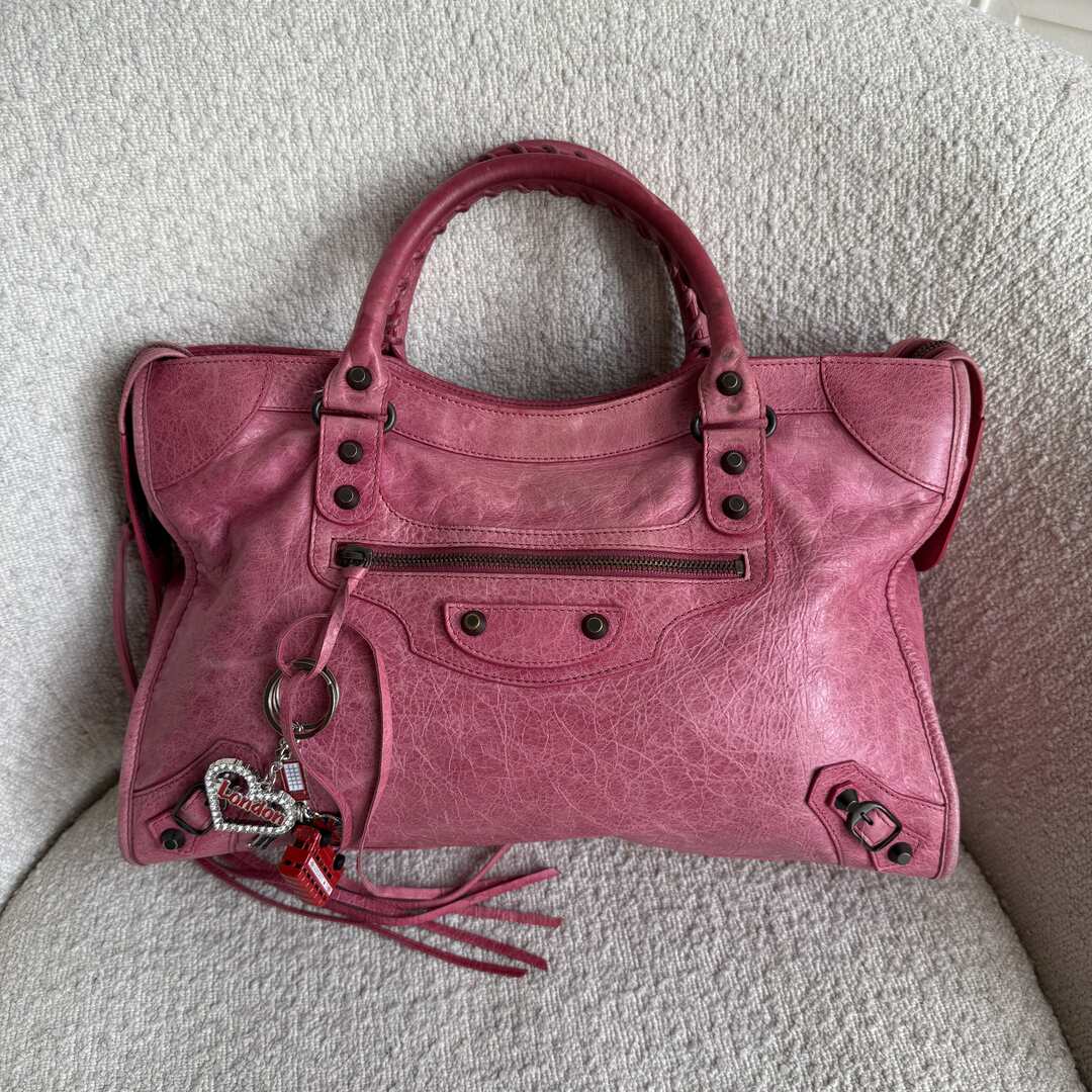 2010 Balenciaga The City Leather Pink Handbag