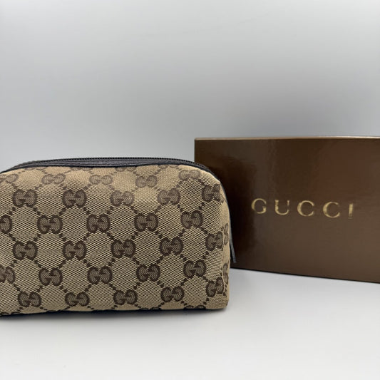 Gucci GG Canvas Brown Cosmetic Pouch