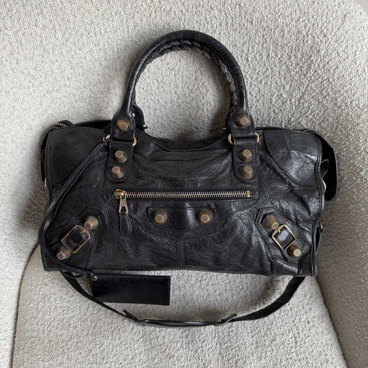 2012 Balenciaga The Giant City Leather Black Bag