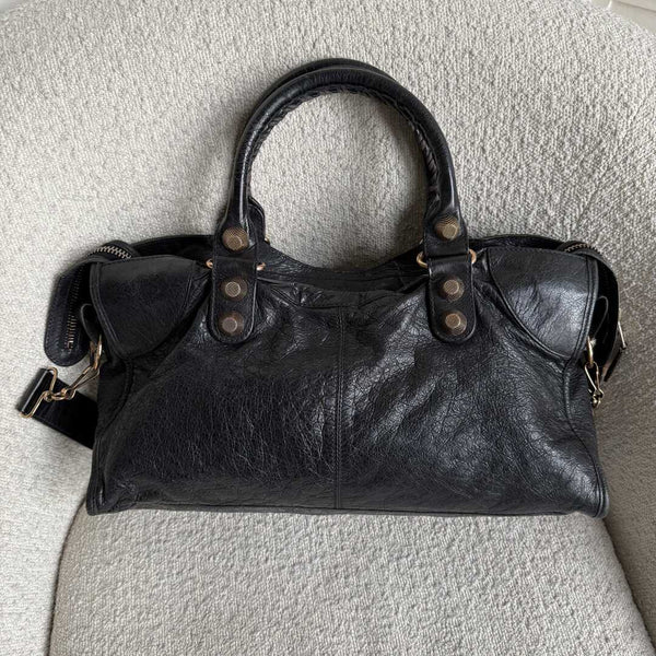 2012 Balenciaga The Giant City Leather Black Bag