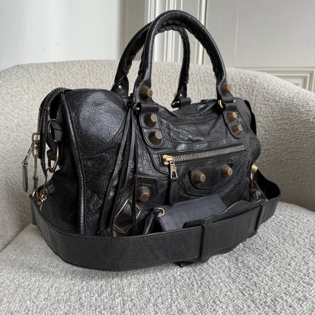 2012 Balenciaga The Giant City Leather Black Bag