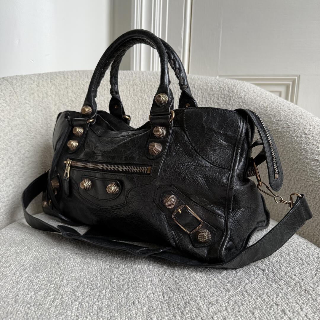 2012 Balenciaga The Giant City Leather Black Bag