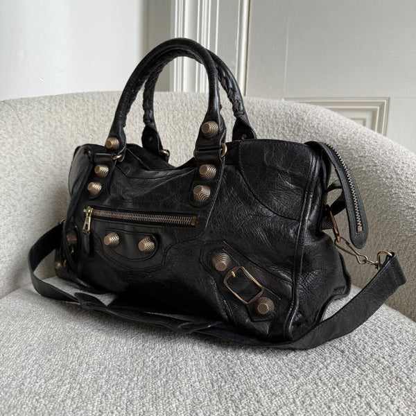 2012 Balenciaga The Giant City Leather Black Bag