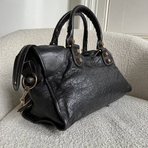 2012 Balenciaga The Giant City Leather Black Bag