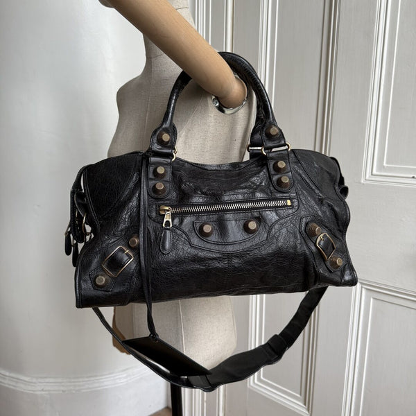 2012 Balenciaga The Giant City Leather Black Bag