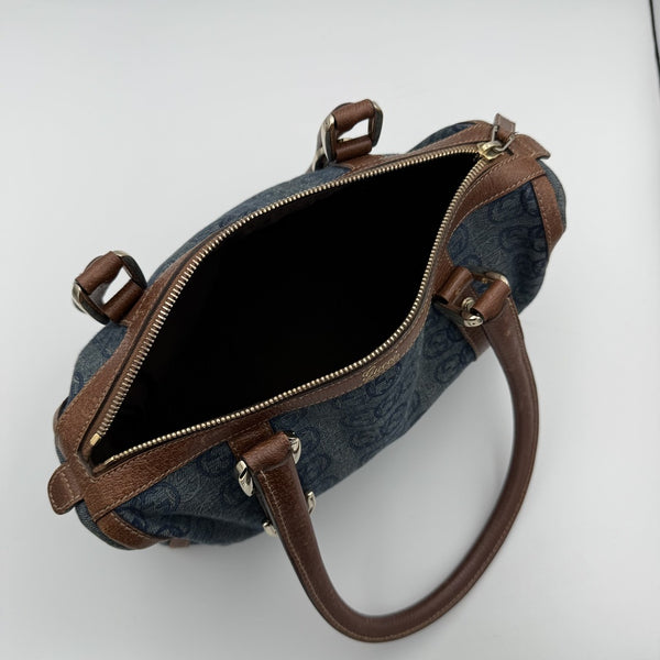 Gucci GG Denim Mini Abbey Boston Shoulder Bag