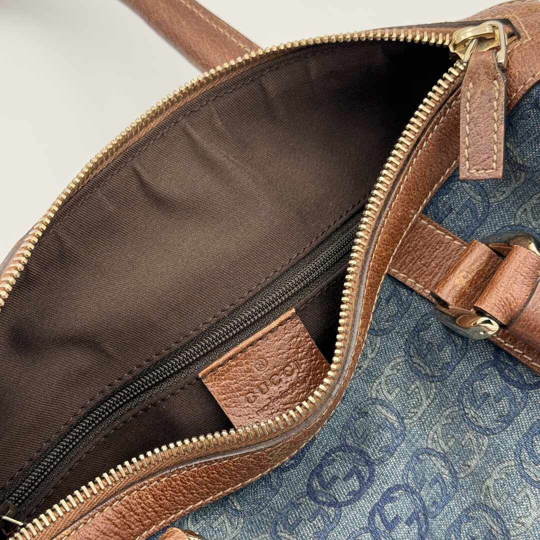 Gucci GG Denim Mini Abbey Boston Shoulder Bag